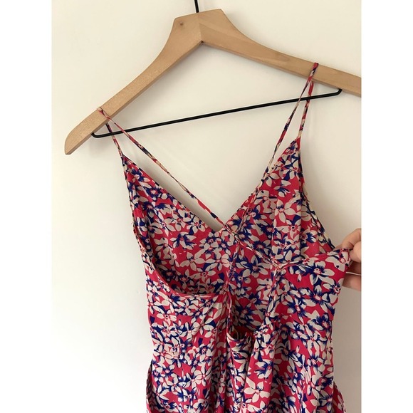 Yumi Kim Jayne Silk Floral Hot Pink Tulip Mini Dress Size Small - Picture 5 of 7